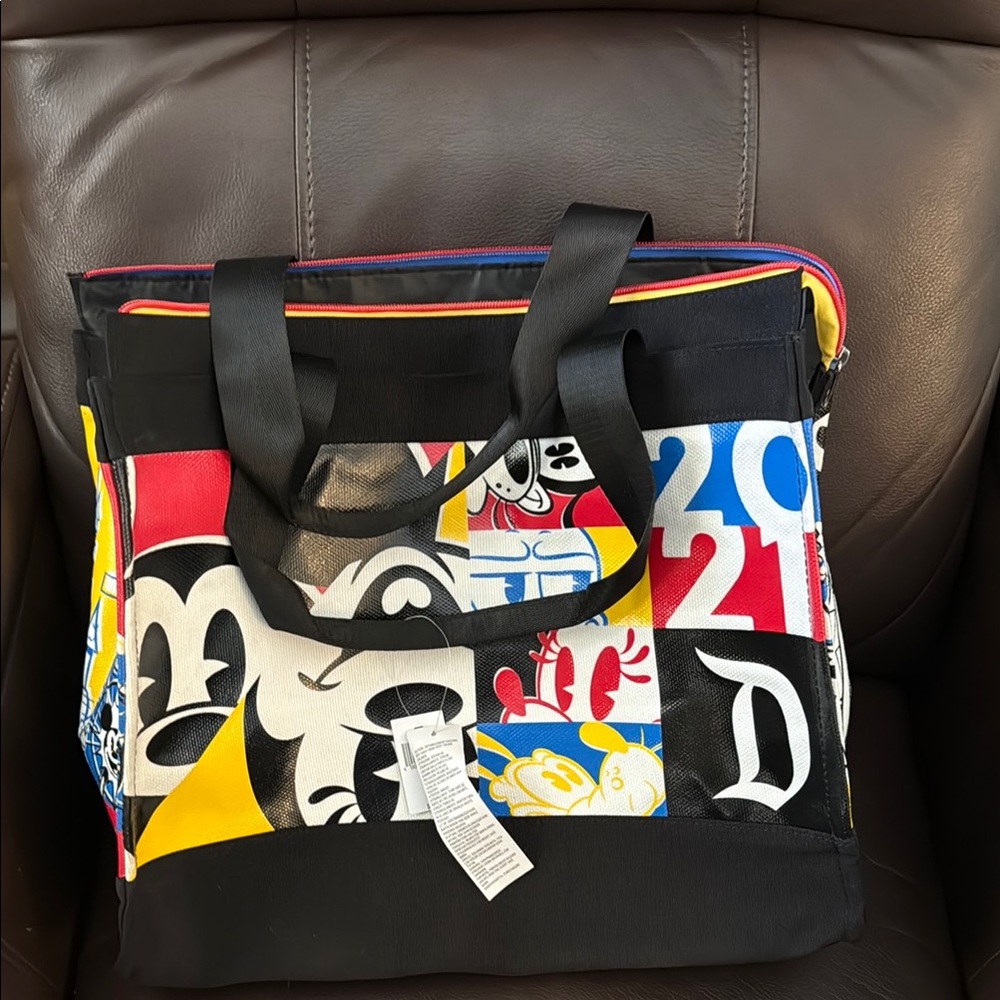 Disney Black and Red Laptop Bag with Artistic Design